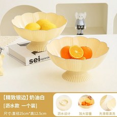 양배추 양상추 그릇 국그릇 유니크 웃긴 배추 볼 하나 핸드 국수 손잡이 접시, D. 물빠지고 고조된 스타일 플라워타입크림화이트x2