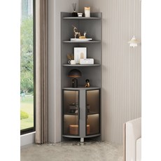 삼각코너 거실 코너장 수납장 코너 코너수납장 장식장, 화이트+금색 테두리 50x150