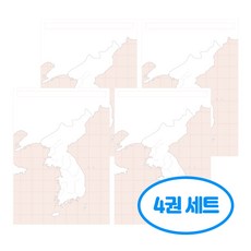 혼자공부 지도 메모 패드 50매 4권세트, 4개, 한국지도
