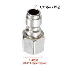 고압 세척기 1/4인치 퀵 플러그 및 커넥터 스테인리스 스틸 G1/4 M14 M22 나사산(암수), 01 Plug M14 female, 1cm
