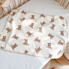 VANLUEE 隔尿墊 棉 嬰兒 水洗皺布, 1個, 50*68玩具熊