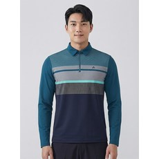 올포유 올포유 남성 선염 스트라이프 카라 반집업 티셔츠 AMTYN1361-904