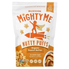 Mission MightyMe 너티 퍼프 유기농 땅콩 버터 42g(1.5oz) MightyMe (미션 마이티미), Mission MightyMe, 너티 퍼프, 유기농 땅, 1
