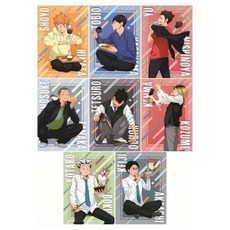 排球少年日向影山研磨及川手繪風明信片套組，自製周邊動漫小卡，粉絲必備收藏禮物, 1個, 一套八張小卡