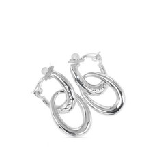 샤넬 중고 2000-2025 스털링 실버 더블 후프 클립온 이어링