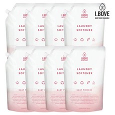 아이보브 2배고농축 유연제 리필 베이비파우더향, 8개, 1.2L