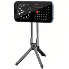 Seefer 매그세이프 호환 매그네틱 스마트폰 삼각대 360도 회전 알루미늄 셀카봉 휴대용 여행용 업무용 강력자석 신속장착 고안정성 촬영/ 생방송 /워크폼용 핸드폰 스탠드, 검정색