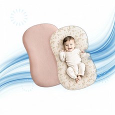 Konssy 콘씨 모유 수유 가리개 핑크 플로럴 모슬린 아기 라운저 커버 2개입 100 면 신생아 커버 부드럽고 통기성 좋은 둥지 슬립커버 M8