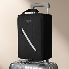 旅行鞋袋 鞋子收納袋 潑水便攜大容量 球鞋籃球鞋袋隔層防臭 適配50碼鞋防塵 可套行李箱, 1個, 黑色