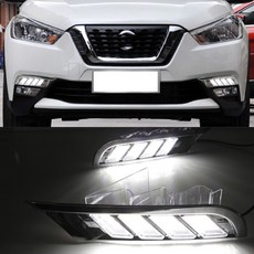 LED DRL 주간 주행등 닛산 킥스 2016 노란색 방향 지시등 일광 1 세트, 02 White and Yellow