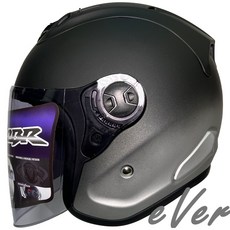 CBR RX-7 雙色漸層 雙D安全帽, 1個, S(55~56cm), 平黑銀