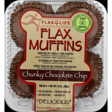 플랙스4라이프 FZ 초콜릿 칩 머핀 14 온스 (6개 팩) FLAX4LIFE FZ Chocolate Chip Muffin 14 Ounce (Pack of 6), 1개, 398g