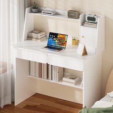 홈컴 책상 1인용 컴퓨터 게이밍 다용도 서랍형 데스크 테이블, 화이트