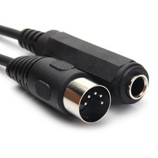 6.35mm 암컷 14인치 TRS에서 DIN 5핀 MIDI 케이블 어댑터 스피커 앰프 믹서에서 키보드 신디사이저 기타 연결용 (30cm0.3미터), 6.35mm 암컷 14인치 TRS에서 DIN 5핀 MI