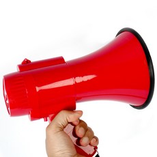 세이프웨이 고출력 메가폰 중형 확성기 싸이렌 녹음 재생 무선 핸드마이크, 레드, STP-2, 1개