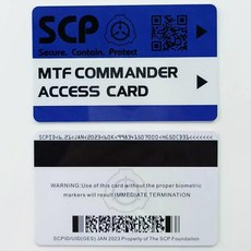SCP scp 재단 키 만능 카드 1 2 3 4 5 등급, MTF COMMANDER