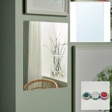 이케아 LONSAS 옷장 화장실 현관 붙이는거울 벽부착거울+DASHY행주, 부착거울(21*30cm)+DASHY행주1개