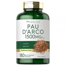 Carlyle PAU D'Arco 캡슐 | 1500mg | 180개 | GMO 프리 글루텐 프리 | 허브 보충제