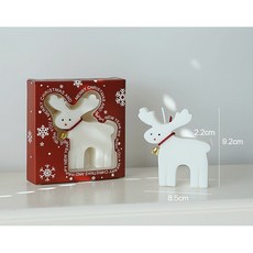 聖誕麋鹿雪人造型香薰蠟燭 節慶派對居家裝飾擺飾, 1個, 麋鹿(英國梨與小蒼蘭)