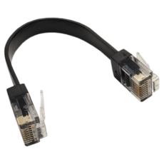 Cat6 高速網路線 13cm 短線 扁線 RJ45 1Gbps 數據機 路由器 Wifi 分享器 Cat.6 網路線, 1個, Cat6 高速網路線 13cm(黑色)