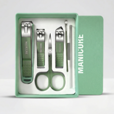 로멀리 튀지않는 손톱깎이 6종, 1세트, 그린