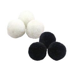 아트위브 핸드메이드 울 소재 폼폼이 40mm, 10개입, #41(화이트+블랙)