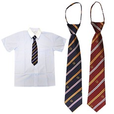 주니어 스트라이프 넥타이 2p 주니어 여성 와인 네이비 옐로우 줄무늬 넥타이 2개
