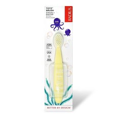 RADIUS Totz 칫솔 엑스트라 소프트 브러시 BPA 프리 및 ADA 승인 섬세한 치아 잇몸을 위한 디자인 18개월 이상 아동용 - 옐로우 1팩 319326