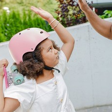 킥보드 자전거 보드 인라인 아동용 충격 사고방지 보호 헬멧, 핑크