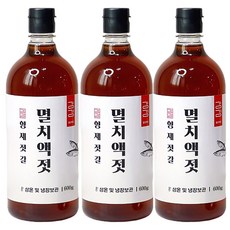 강경 국산 멸치액젓 진한 원액, 600g, 3개