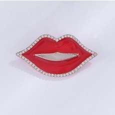 미니 레드 립 브로치 작은 립 코르사주 여성 퍼스낼리티 인 핀 라인스톤 인터넷 유명인 의류 액세서리 선물 액세서리