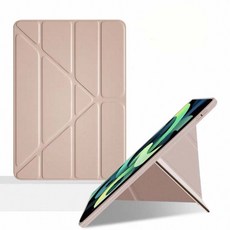 山水之寶 平板三角折疊彈性皮套, 香檳金, 1個, iPad 11代 A16（2025版）/iPad 第10代 10.9吋