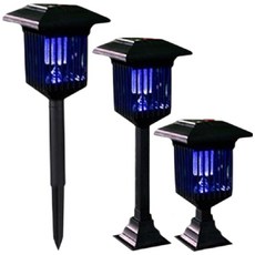 太陽能充電滅蚊燈，紫光誘蚊電擊，多種安裝方式，光控感應，ABS燈罩, 太陽能滅蚊燈