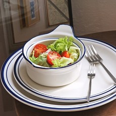 시라쿠스 뉴욕 킹스인 레트로 양손 스프볼 16cm 시리얼볼 그라탕 빈티지 카페 도자기 그릇