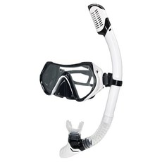 메이스 물유입차단 일안식 아쿠아 프리 스노쿨링 마스크 + 스노클 세트, 화이트