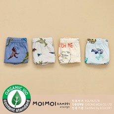 MoimoiKamppi 兒童三角（4件）內褲摩登男孩