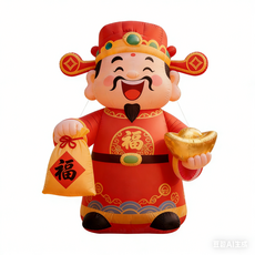 財神爺充氣擺飾 - 新年裝飾, 2米招財進寶財神, 1個