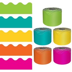 Carson Dellosa 다채로운 게시판 테두리 - 99.1m(330피트) 오렌지 옐로우 라임 그린 핫핑크 청록색 밝은 교실 장식 교사 용품 학교 코르크 또는 화