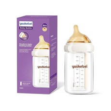 모유 수유를 하는 아기를 위한 천연 유리 아기 젖병 226.8g(8온스) 중간 유속 젖꼭지가 있는 배앓이 방지 아기 젖병 세트 3개월 이상 4팩, 4-투명