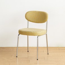 [당일발송]체리브 루니아 패브릭 식탁의자 실버 인테리어의자, 1개, 옐로우체크