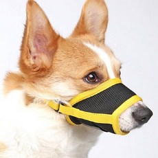 펫먼트 밴딩 매쉬 입마개, 옐로우, 1개, XL