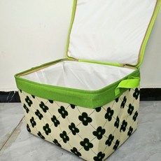 拉鏈防潮 四葉草加厚帆布收納箱 大容量折疊衣服收納, 1個