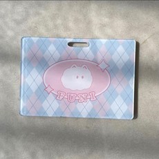 【小鳥的店】文創壓克力卡套票卡夾證件夾套 贈彈簧繩 生活用品配件百貨精品, 弗尼藍粉,粉色, 1個