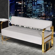 바버샵 미용실 대기 의자 라운지 소파 인테리어 뷰티숍 다크그린 실버 팔걸이 120x55x73cm, 그레이 실버 팔걸이 120x55x73cm