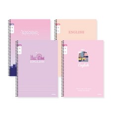 아이비스 초등 슬림 영어노트 좁은칸 여아용 22매 12줄 스프링공책 영어공책, 랜덤 1개