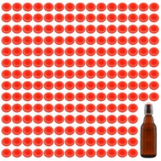 실리콘 개스킷 와셔 고압 누출 방지 씰 캡 스윙 플립 탑 보틀용 200개 - 레드 화이트 홈 브루 맥주 소다 병 밀봉용 (레드)