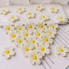 대형 화이트 데이지 동글 플라워 초콜릿 3cm 봄 꽃 케이크 디저트 데코 장식 84개입, 옵션 03