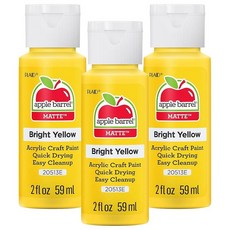 Apple Barrel 아크릴 물감 펌킨 오렌지 (3팩) 59.1ml(2온스) 20588EA-(3팩) 284413 7972803599, Bright Yellow