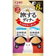 CIAO 餐包 三昧雞/魚 豪華/奢華餐包 60g (3入) 貓點心, 1個, IC-167 長崎小魚乾+干貝20gx8