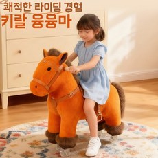흔들말 바퀴달린흔들목마 2026 선물 승용 핸들 브라운, U01KT57109CBZWC07B5PMY02TP-007, 1개, G. 품질 보증
